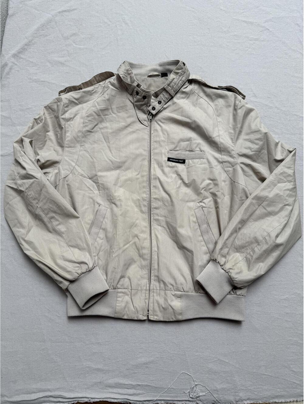 Vintage Members Only Jacket Zip Up Grey / Silver - 40 Boxy